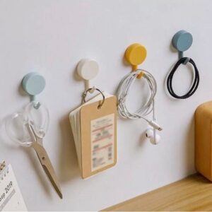 10 Pcs Nail Free Solid Color Free Punching Door Hooks