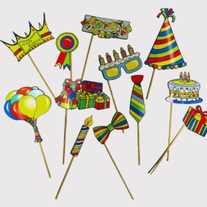 12 Pcs Colorful Birthday Props