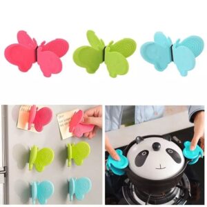 2 Pcs Butterfly Shaped Silicone Dish Clip