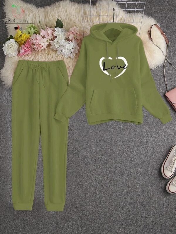 2 Pcs Love Heart Hoodie With Trouser