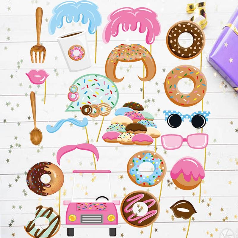 22 Pcs Donut Birthday Props