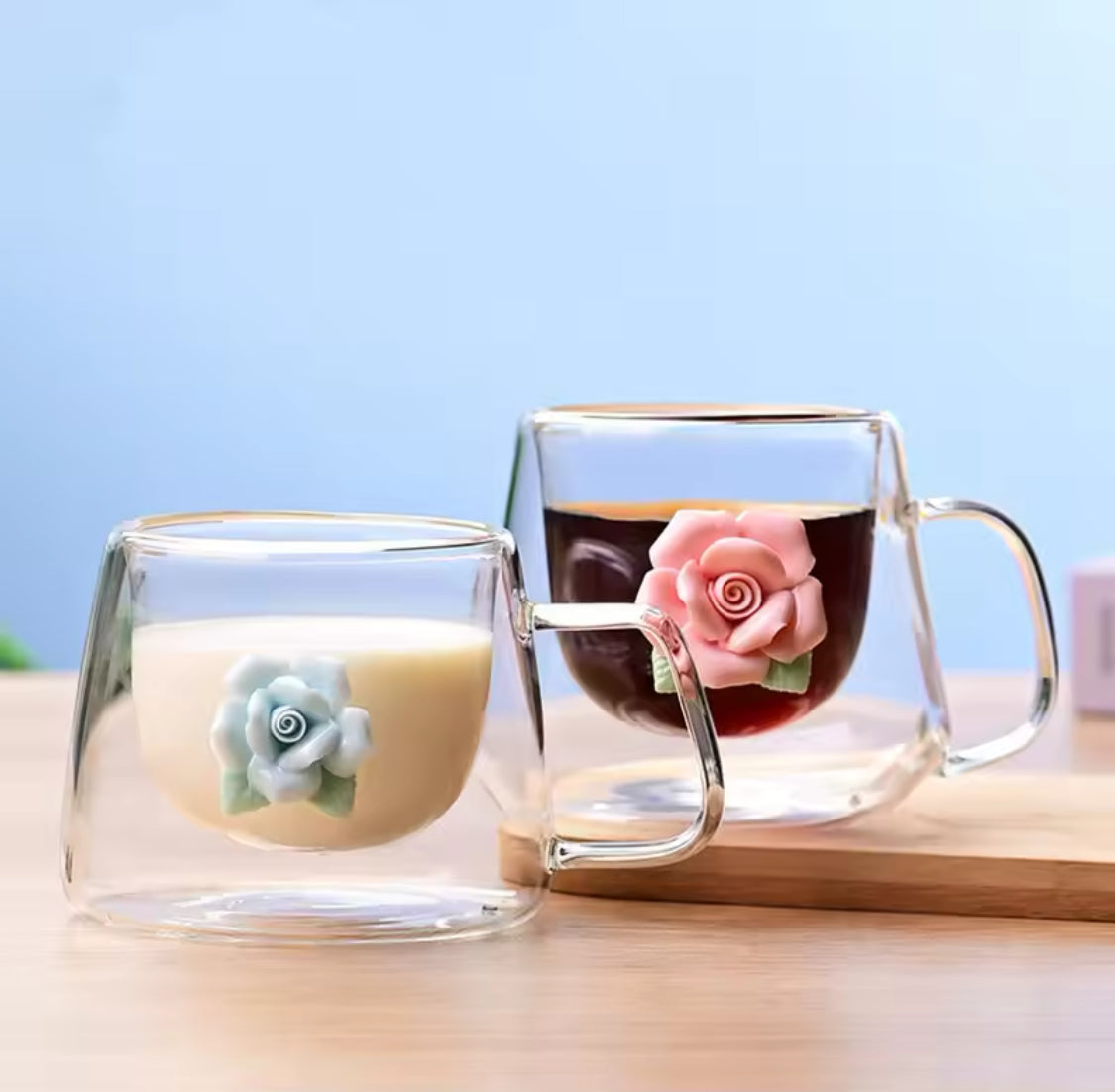 250ml Double Wall Glass Coffee Mug