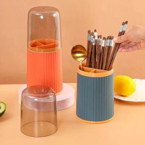 3 Grid Tableware Drying Holder With Lid