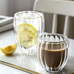 350ml Ripple Glass Coffee Mug