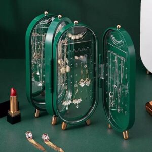 4 Doors Portable Jewelry Organizer With Mirror