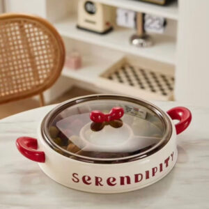 4 Grids Dried Fruit Tray With Transparent Lid