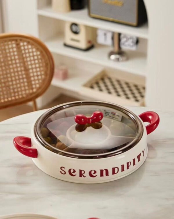 4 Grids Dried Fruit Tray With Transparent Lid