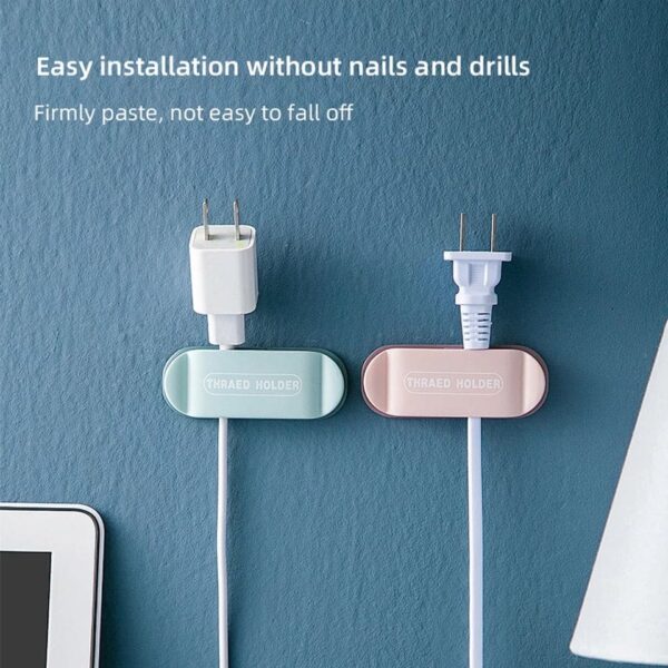 4 pcs Punch Free Self Adhesive Wall Cable Holder