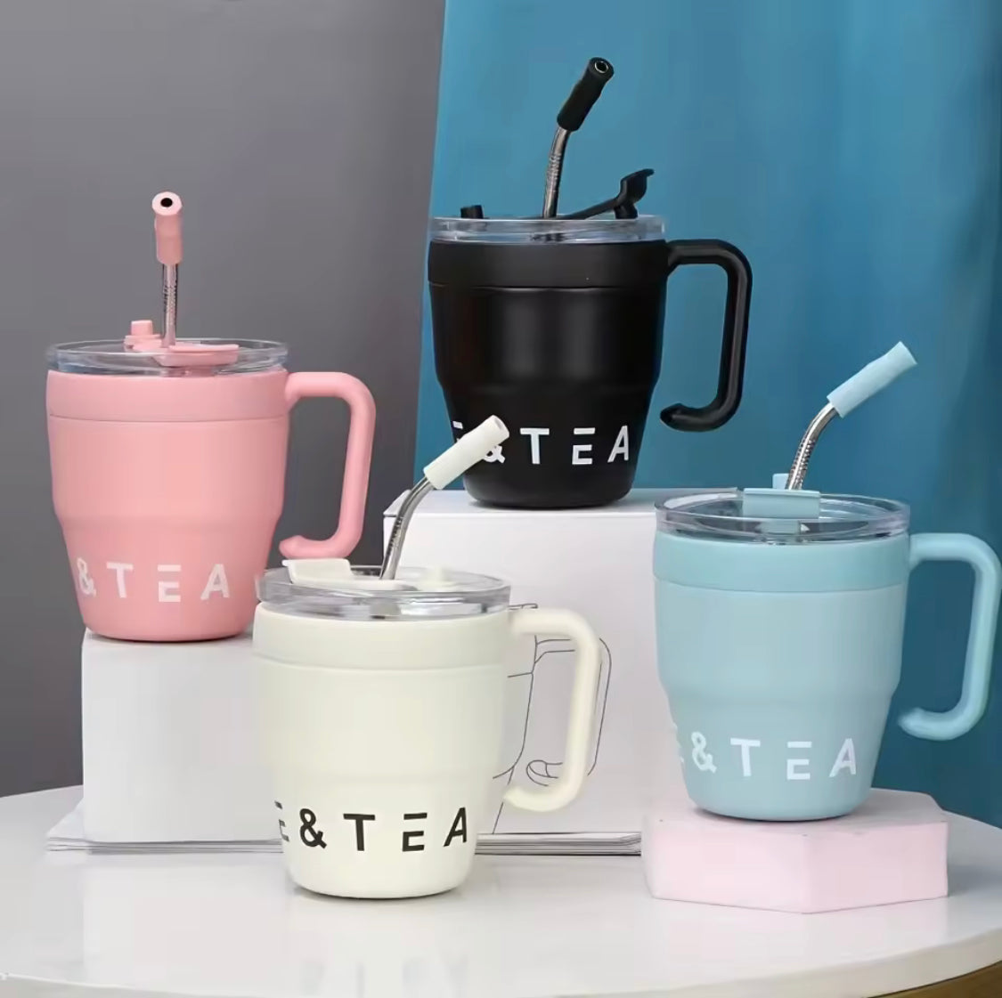 480ml Straw Covered Coffe Mug