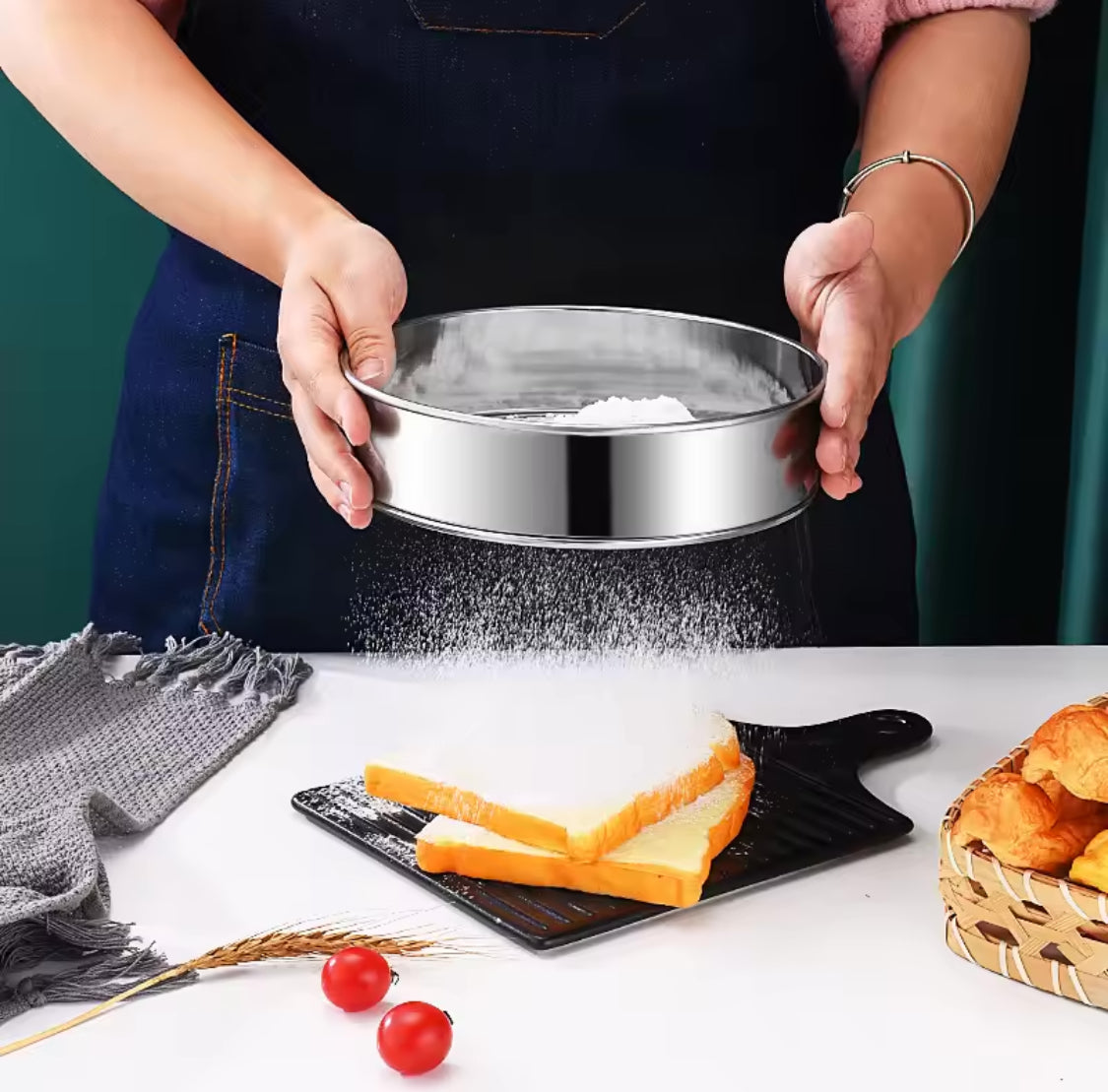 6 Pack Stainless Steel Flour Strainer Set