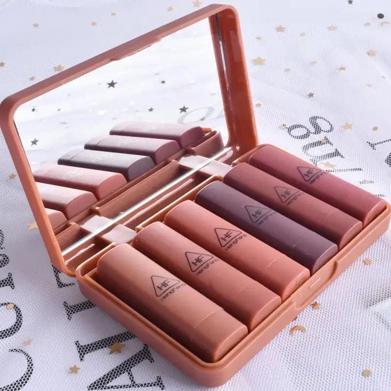 6 Pcs Pumpkins Color Matte Lipstick With Mirror