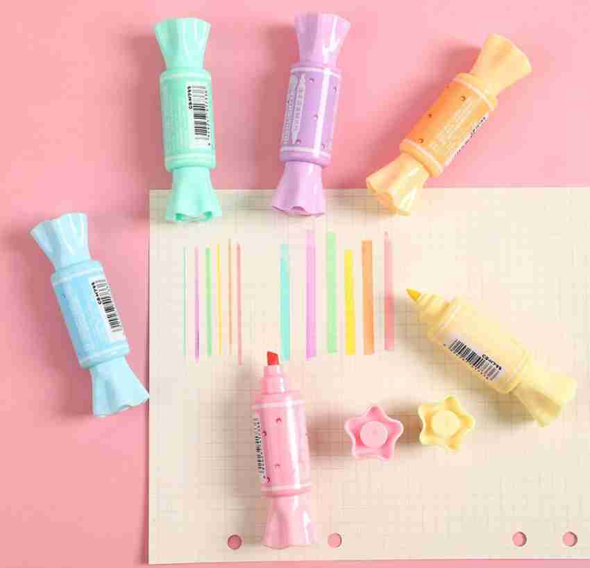 6pcs Mini Candy Shape Color Highlighters