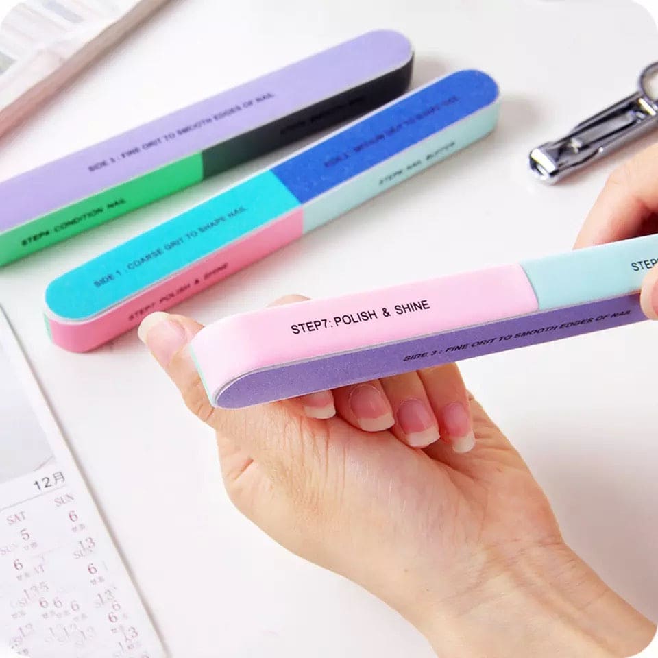 7 Faced Sandpaper Nail File Knives Nail Tool