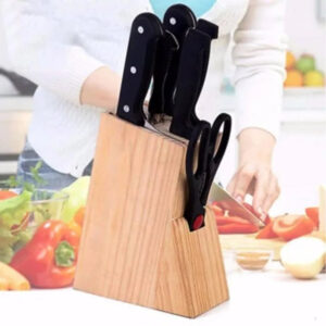 8pcs Kitchen Pine Knives Set With Wooden Holder