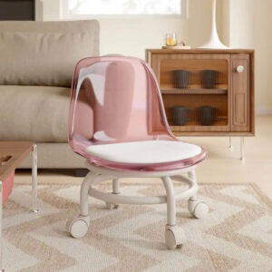 Acrylic Small Stool With Universal Wheel
