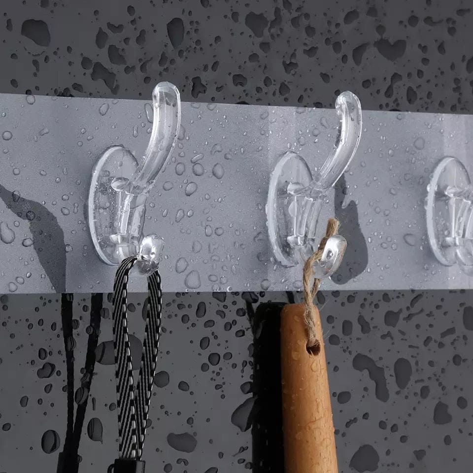 Amazing 3 To 6 Transparent Wall Hooks For Kitchen Bathroom Organizer