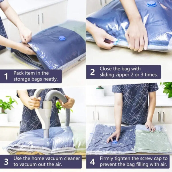 Airloc Set of 5 Vacuum Storage Bags for Clothes with Hand Pump - Image 4